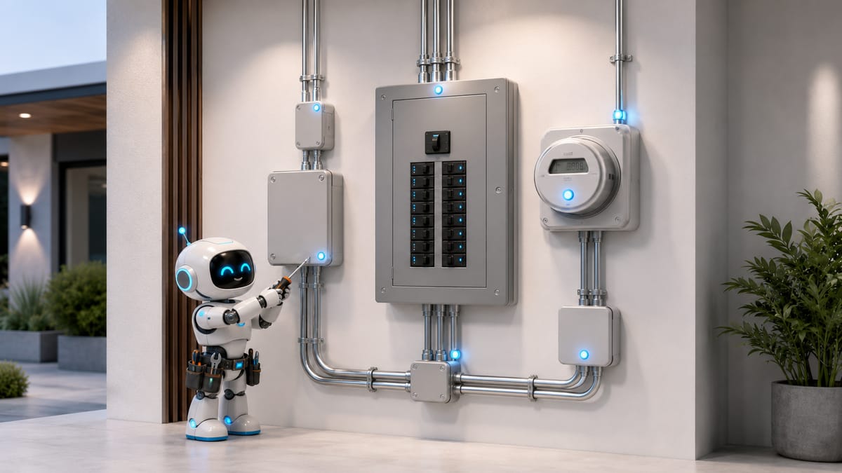 Electrical panel, smart meter, and conduits linked to the Fixr app